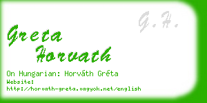 greta horvath business card